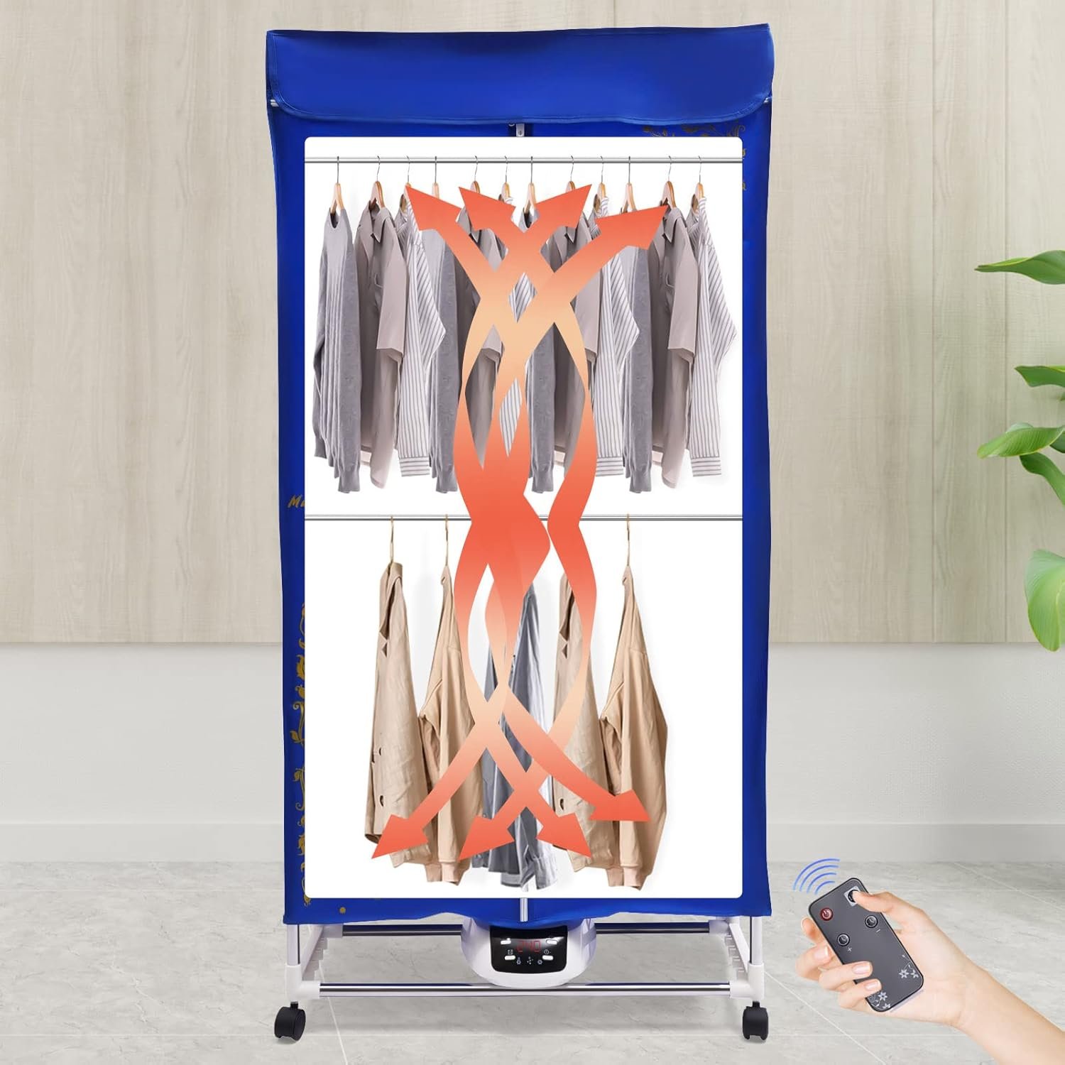 Clothes Dryer,Portable Travel Clothes Dryer Machine 110V Electric Travel Clothes Dryer 5-Layer Heating Folding Dryer Machine Travel With Remote Control for Home, Apartment,Camping,Dormitory - Image 4