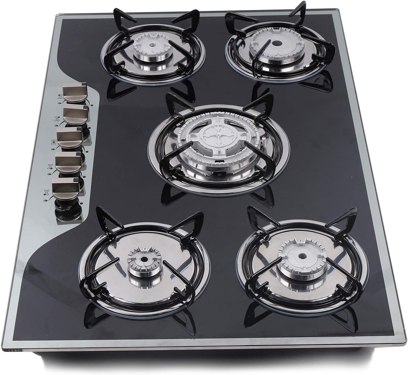 30Inch Gas Cooktop, Built-in 5 Burner Gas Stove with Tempered Glass Panel, Stainless Steel Cooktop Gas Cooktop LPG/NG Gas Cooktop 5 Burner Gas Cooker for Home, Restaurant - Image 7