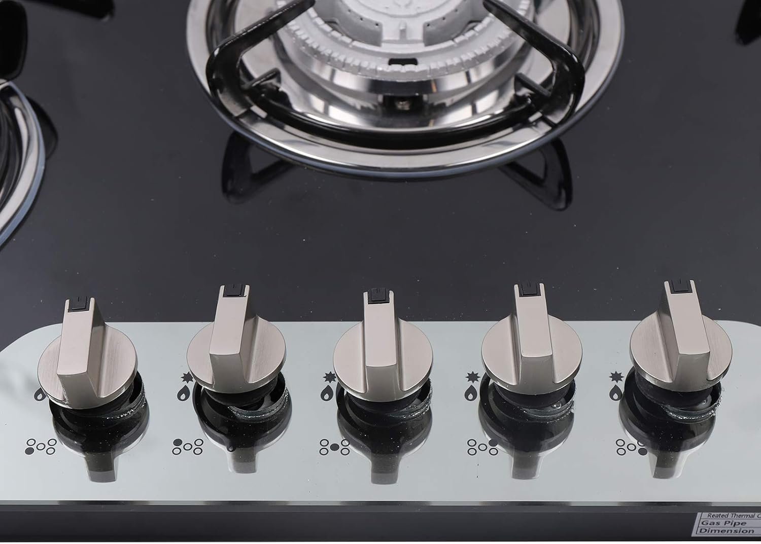 30Inch Gas Cooktop, Built-in 5 Burner Gas Stove with Tempered Glass Panel, Stainless Steel Cooktop Gas Cooktop LPG/NG Gas Cooktop 5 Burner Gas Cooker for Home, Restaurant - Image 9