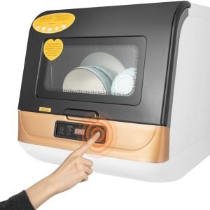 Countertop Dishwasher, Portable Installment-Free Compact Mini Dishwasher with Air Drying Function Built-In 9L/2.37Gal Tank (12-20 Utensils), 4 Wash Programs, 360° Strip-Free Deep Cleaning