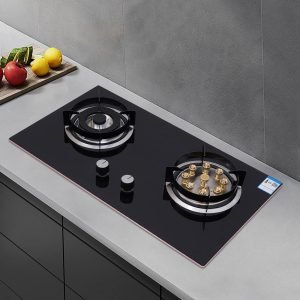 DYNAMI Tempered Glass Gas Cooktop,28.7in 2 Burners Gas Cooktop Gas Stove,NG Gas Cooktop with Anti-Tempering Protection, Black (Not Include Gas Pipe)