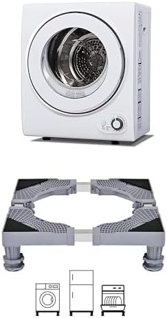Compact Laundry Dryers 1.5 cu.ft Front Load Stainless Steel Electric Dryers Machine with Stainless Steel Tub ,Washer Dryer Base with Four Power Feet, Horizontal Adjustable Base