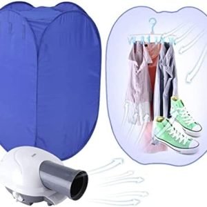 Electric Clothes Dryer, 800W Vent-less Portable Electric Air Clothing Drying Machine Fast Dryer Fold-able Fast Garment Dryer Heater for Home Dormitory Travelling 19.69 x 19.69 x 35.43inch US Plug