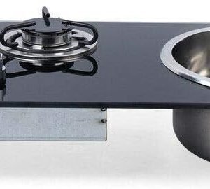 Boat Caravan 2 Burner Gas Stove Mini Countertop Stove Camper High Gas Cooktop LPG Gas Stove Hob With Sink Unit (Type2)