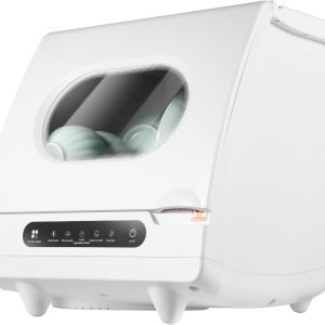 Portable Countertop Dishwasher, 5 Wash Programs, 1200W Mini Countertop Dishwasher with Tank Leak Proof Drying, Portable Compact Dishwasher for Apartment/Kitchen/RV/Camping