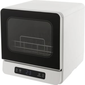 Portable Mini Dishwasher Countertop with 5 Wash Modes and 12 Curved Arms for 360° Rinsing,167 ℉ High-Temp& Air-Dry Function, for Apartments, Camping and RV, White