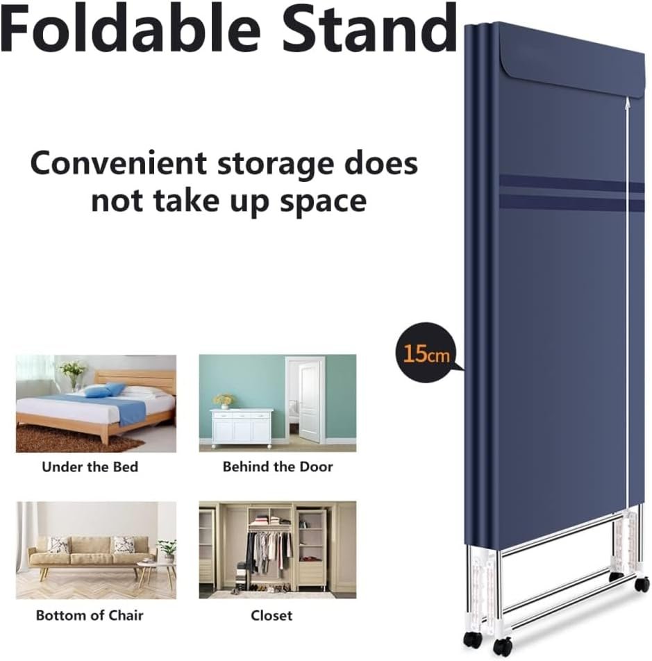 Electric dryer, Foldable Drying Heated Clothes Rack, Multiple Gears Fast Drying Dryer for Clothes, for Apartments, Dorms, RVs (Color : Blue) - Image 5