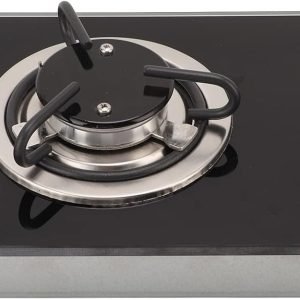 Single Gas Cooktop, 1.8Kw Stainless Steel RV Gas Stove Top with Stepless Adjustable Fire, Portable Tempered Glass 1 Gas Stove for RV Yacht Apartments Camping