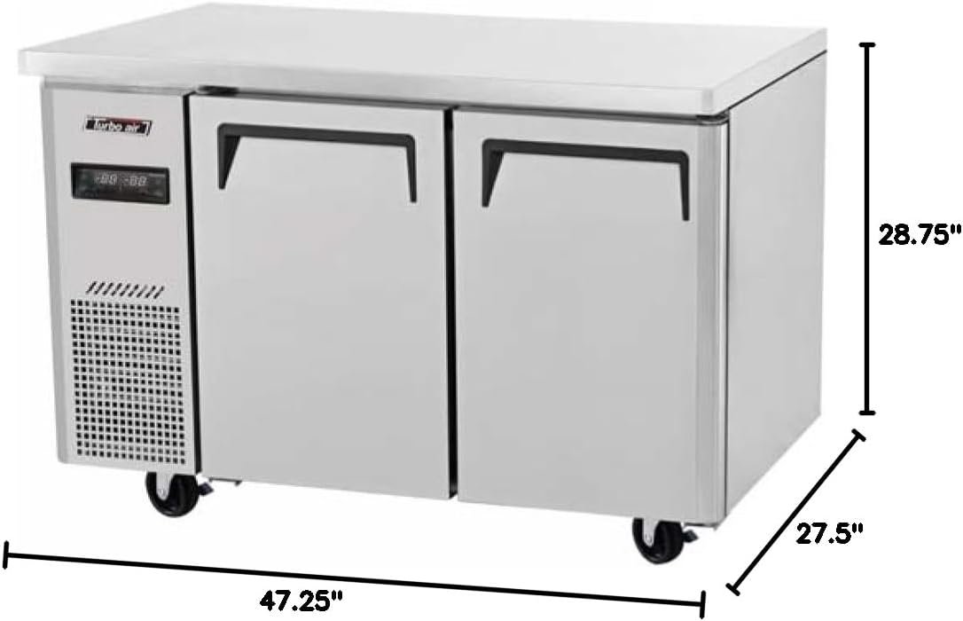 Turbo Air JURF-48 2 Door Dual Temp Undercounter Refrigerator/Freezer - Image 2