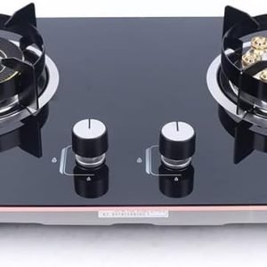 2 Burner Natural Gas Cooktop, Portable Gas Stove, Built-In Natural Gas Stove Cooker Tempered Glass Cooktop Stove, for Apartment, Indoor (Not Included Gas Pipe)
