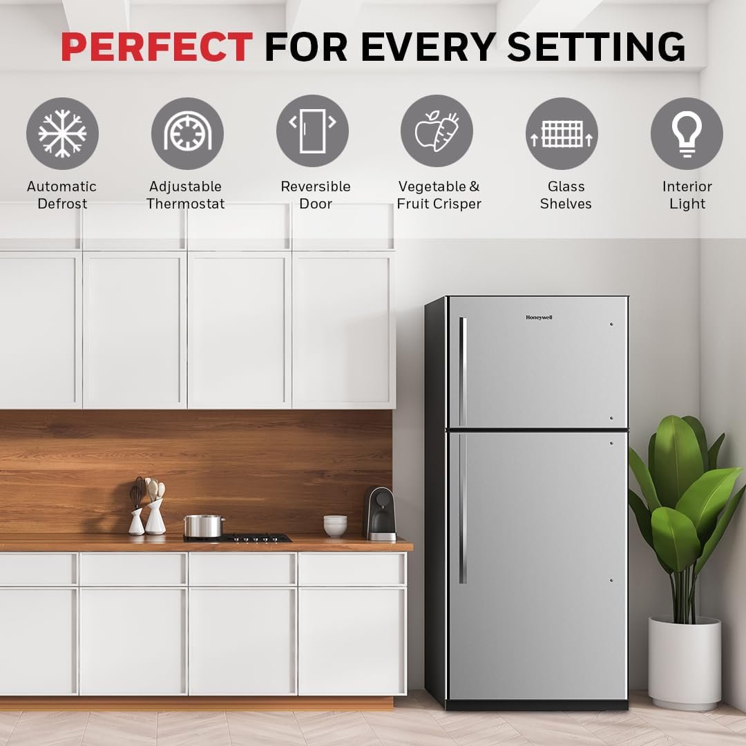 Honeywell H18TFW top Freezer Refrigerator, White - Image 2