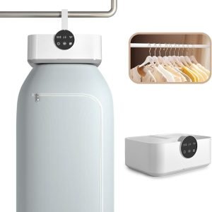 Portable Clothes Dryer, Mini Dryer for Light Clothes, Underwear, Baby Clothes, Compact Drying Machine with Dry Bag for Apartment, Dorm, RV, 500W, 2 Temperature, Timer Function, UL Certified