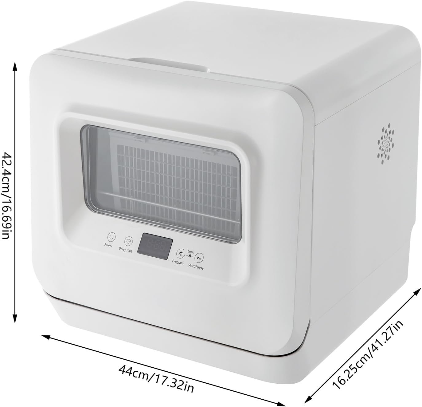 Apartments RV Compact Countertop Dishwasher Portable 5 Washing Programs Air-Dry Function Dish Washer Machine Touch Controls Mini Dishwasher with 360° Dual Spray - Image 5
