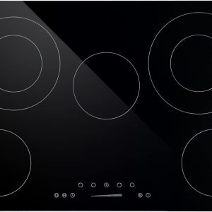 Empava Electric Stove-ETL Certified Built-in Radiant Ceramic Cooktop 30 Inch 5 Burners with Dual Element and Warm Zone, All Kinds of Cookware,220-240V Hard Wired, No Plug, Black, 30