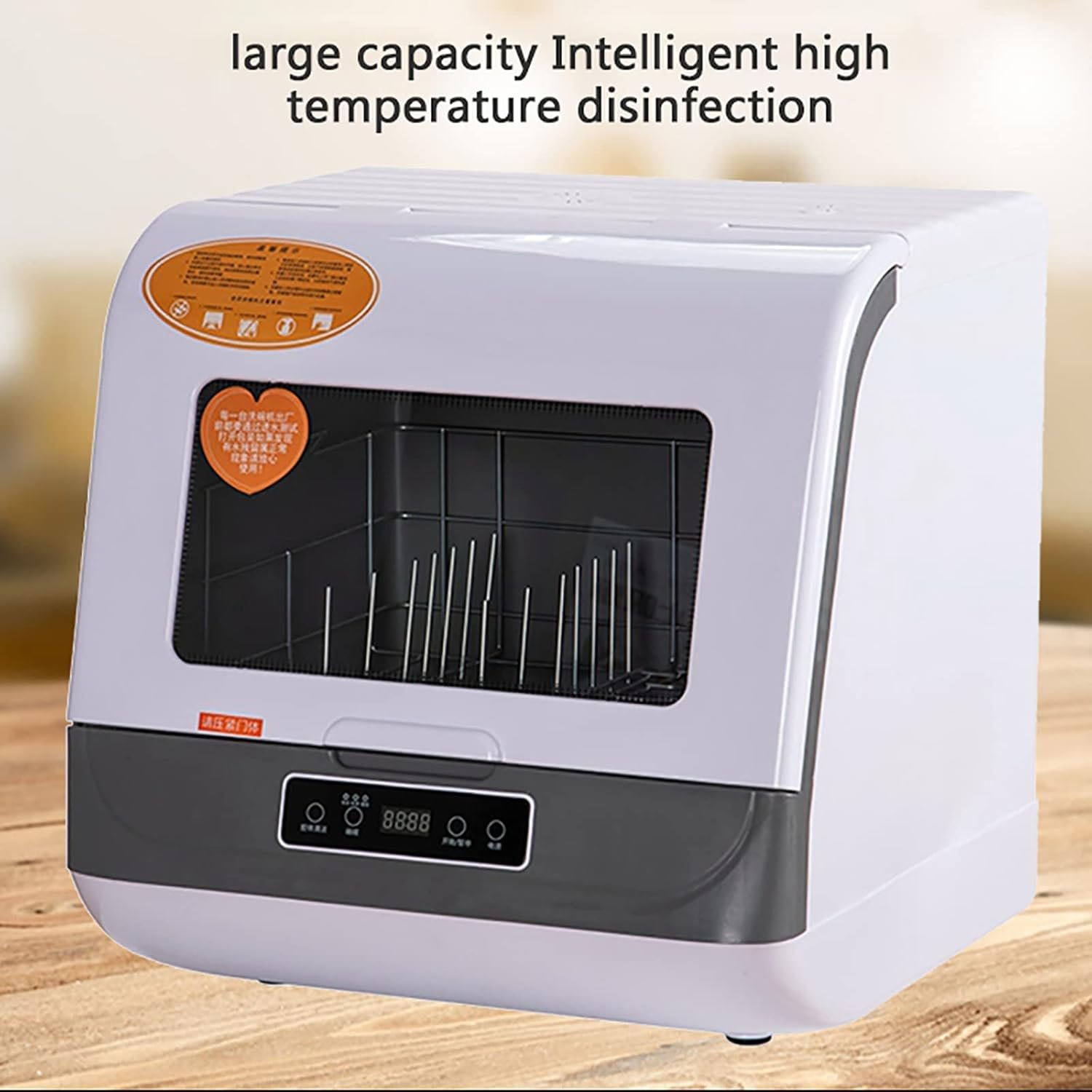 Countertop Dishwasher, Mini Portable Compact Dishwasher, No Installation, with Air Drying Function, Built-in 9L/2.37 Gallon Tank (12-20 Utensils), 4 Wash Programs, 360° Spray Clean, White - Image 5