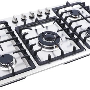34x20In Built in Gas Cook-top,5 Burner Gas Stove Stainless Steel Cook-top Stove LPG/NG Gas Hob Kitchen Cooker Built-In Cook Stove (5 Burner)
