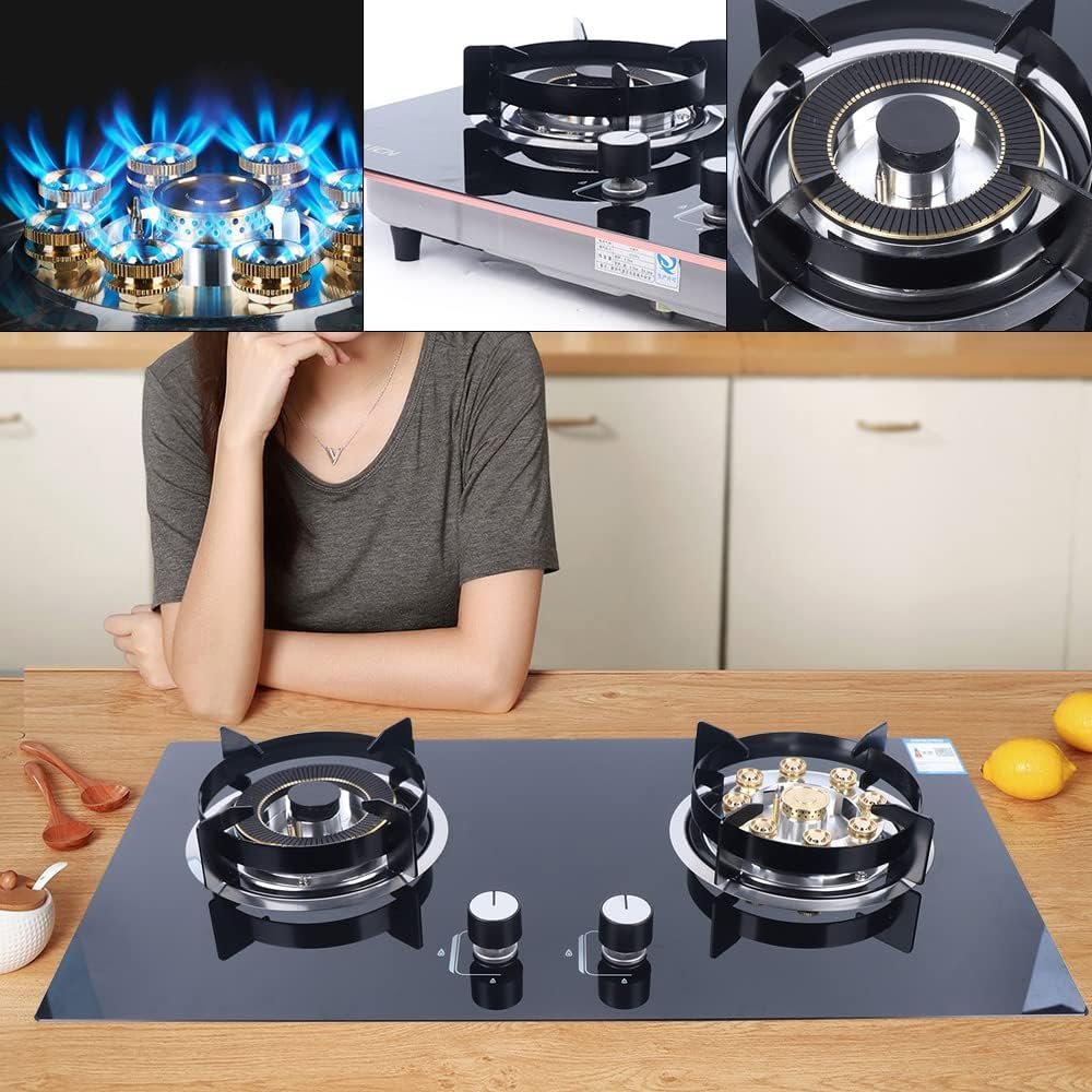 Gas Cooktop, Tempered Glass Panel Built-in 5 Burners, Portable LPG Gas Stove Countertop, Dual Fuel Cooktops Gas Cooker for RV Camper Caravan Outdoor Apartments, 30.3Inch Black - Image 5