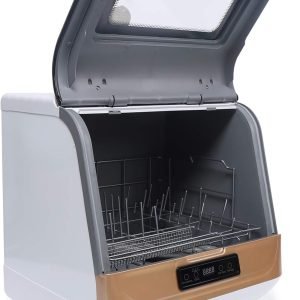 Portable Dishwasher, 110V Countertop Dishwasher 17.72''x15.75''x17.32'' Automatic Dishwasher Deep Heating Cleaning Machine with 4 Washing Programs for Apartments, Dorms and RVs