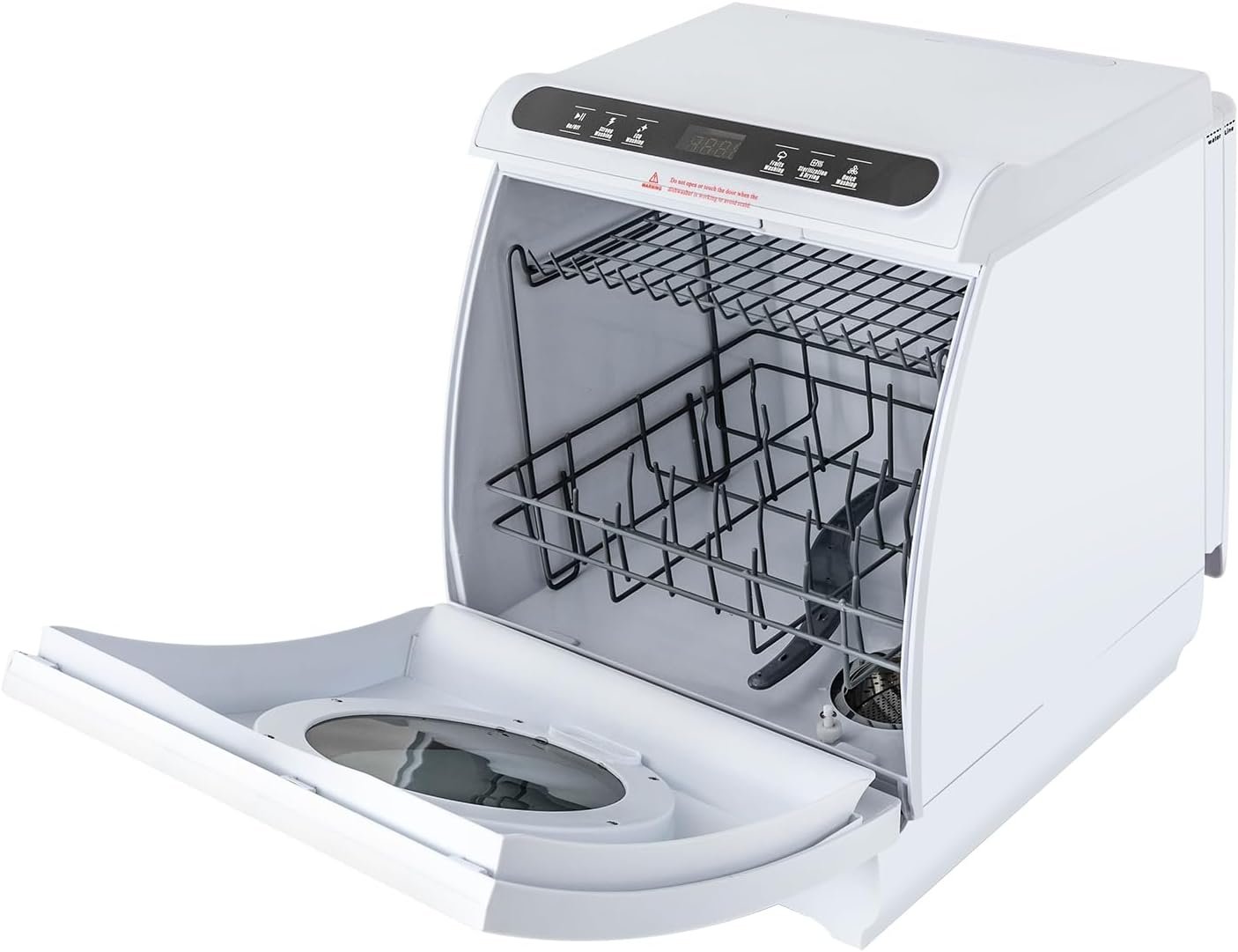 Countertop Dishwasher for Apartments RVs Dormitories Boats Campers Portable Dishwasher with 7L Built-in Water Tank 5 Programs 360° Dual Spray Air-dry Function Mini White - Image 4