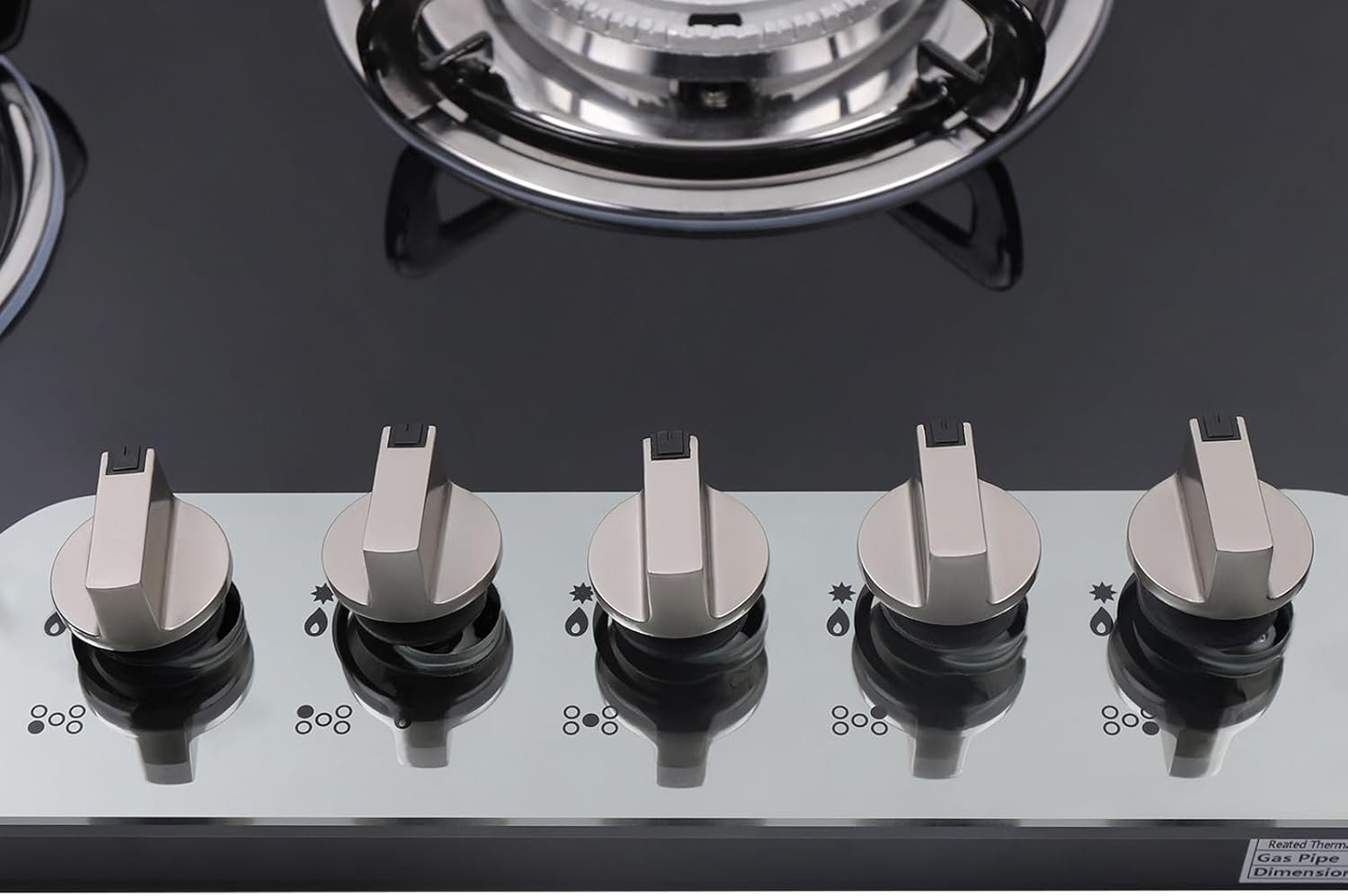 5 Burner Gas Cooktops, 30In Built in Kitchen Stove Top Gas Cooktop, Glass Cooktop, Gas Stoves, Kitchen Frying Equipment for Homes Kitchen/Restaurant Cook (Without Extinguishing Protection) - Image 6