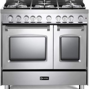 Verona VPFSGG365DSS 36" Prestige Series Freestanding Gas Range with Double Oven 5 Sealed Burners Oven Racks and Cast-Iron Grates in Stainless Steel