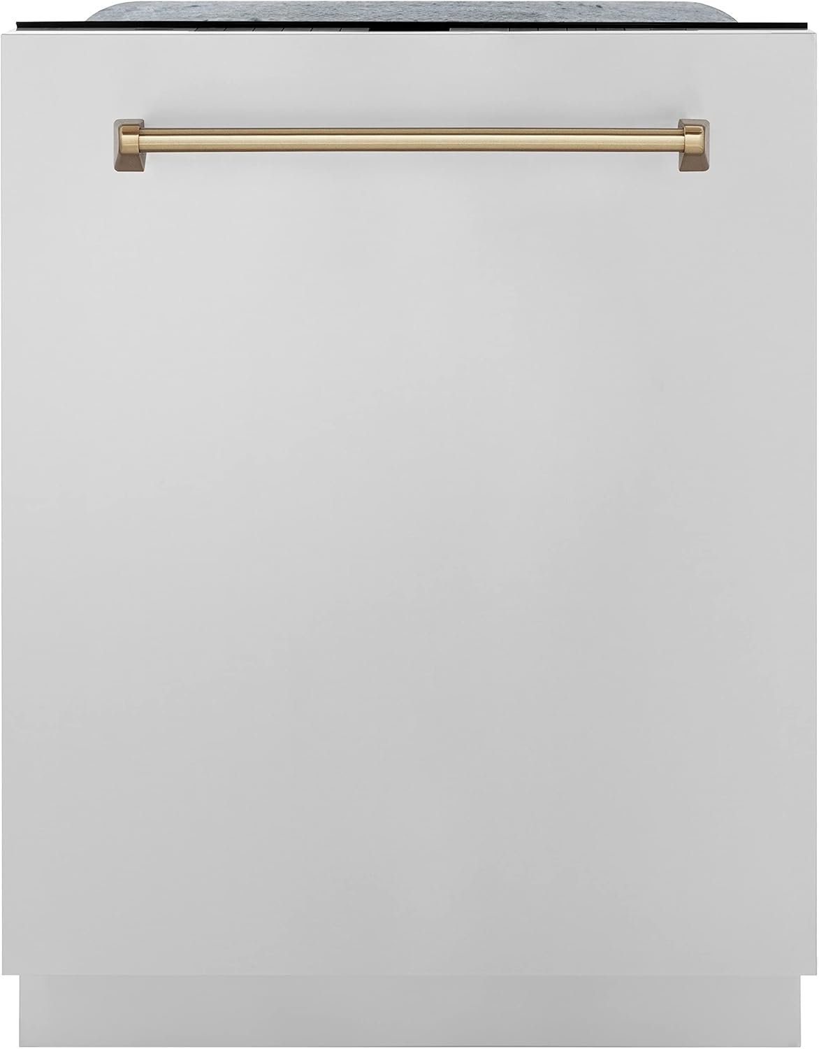 ZLINE Autograph Edition 24" 3rd Rack Top Touch Control Tall Tub Dishwasher in Stainless Steel with Champagne Bronze Handle, 51dBa (DWMTZ-304-24-CB)