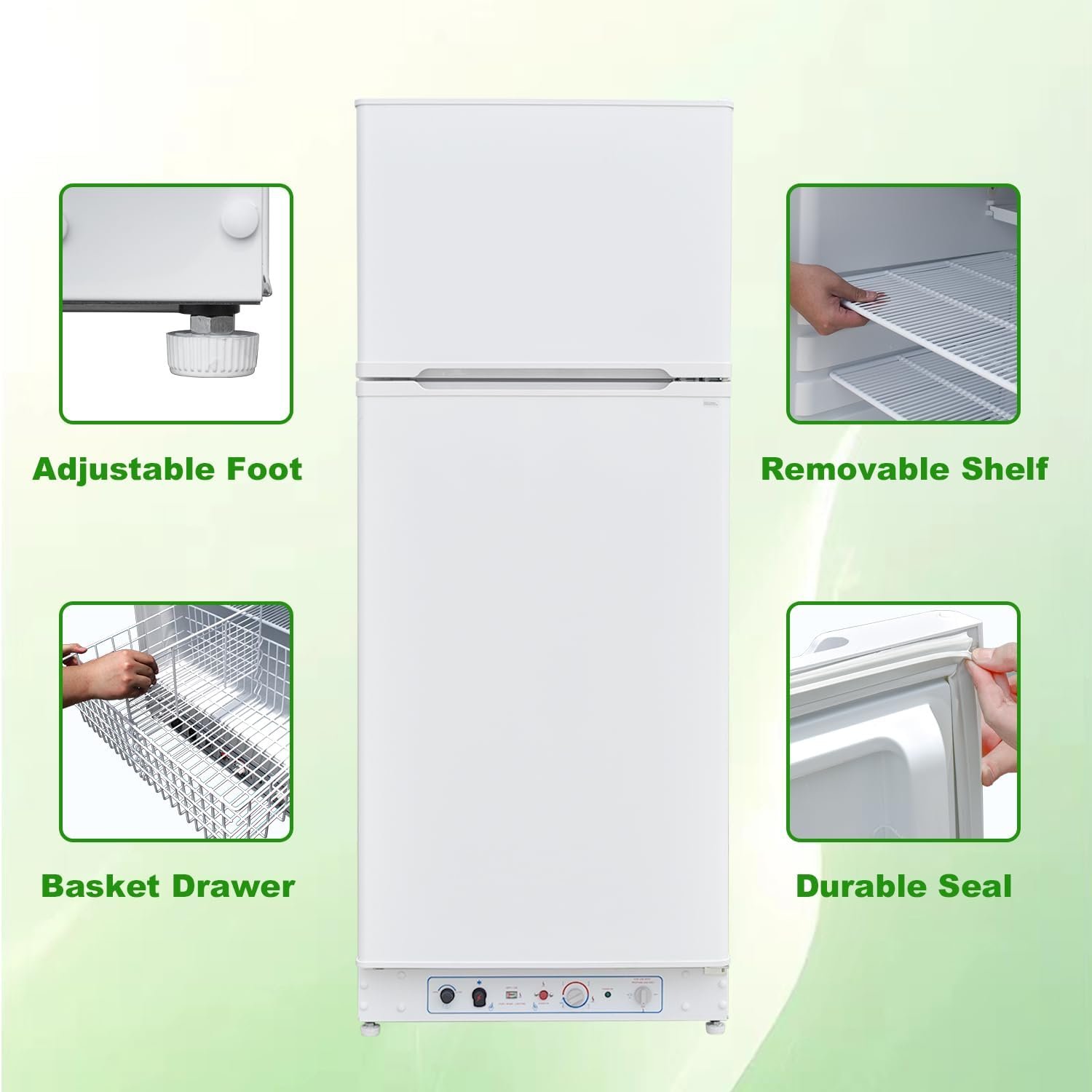 SMETA Propane Refrigerator with Freezer 13.4 cuft Gas Fridge 110v/LPG Dual Ways Top Freezer Top Mount Full Size for Kitchen Garage RV Off-Grid - Image 4