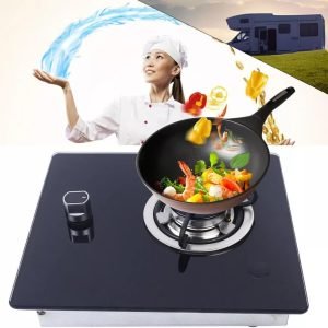 Caravan RV Camper Boat LPG Gas Stove Hob Cooktop Cooker Tempered Glass Propane Burner Stove (1-burner 8mm thick)