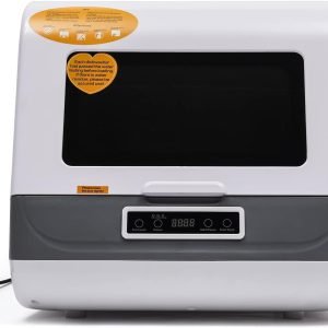 Countertop Dishwasher, Mini Portable Compact Dishwasher, No Installation, with Air Drying Function, Built-in 9L/2.37 Gallon Tank (12-20 Utensils), 4 Wash Programs, 360° Spray Clean, White