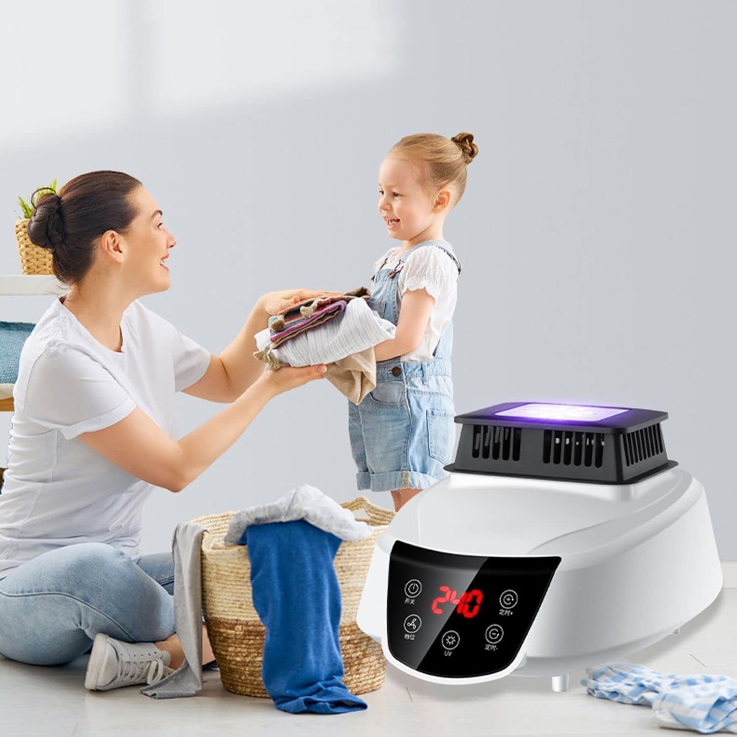 Electric Clothes Dryer, Electric Drying Rack, Fast Drying Multi-Speed Indoor Clothes Airer, Foldable Touch Screen Clothes Airer Indoor Folding Winter The New - Image 7