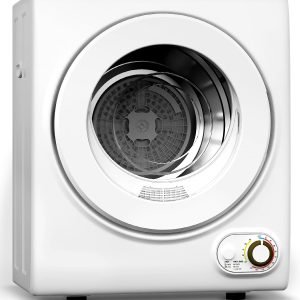 110V Portable Dryer – 850W Compact Clothes Dryer with 4 Automatic Drying Modes, Stainless Steel Tub, Simple Control Knob for Apartments, Dorms & Small Spaces