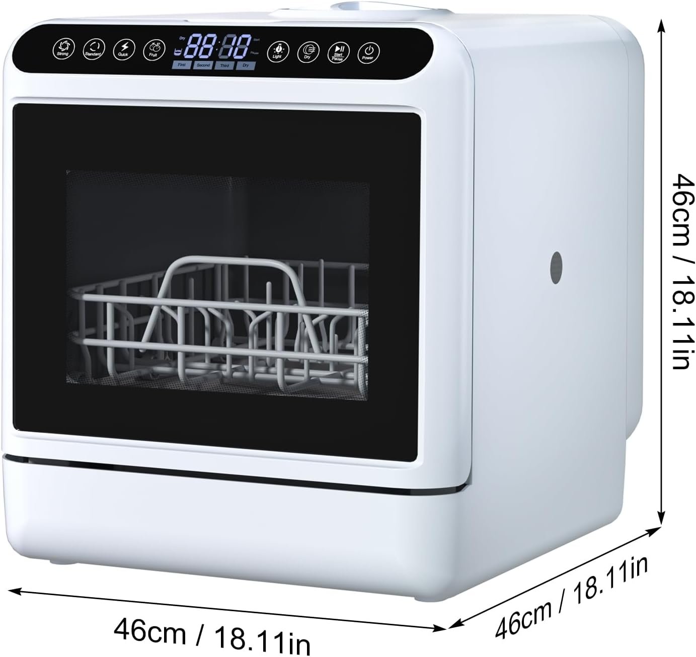 Portable Dishwasher with 5L Water Tank, Mini Dishwasher Countertop, Automatic Smart Countertop Dishwasher with 5 Washing Programs, Air-Dry Function and LED Light, No Hookup Needed, 3-Spray A - Image 2