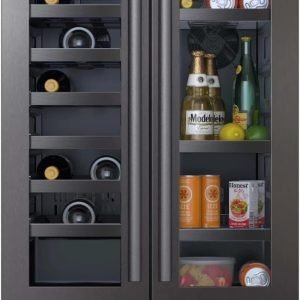 Avallon AWBC241GGFDBLSS 24 Inch Wide 21 Bottle Capacity 64 Can Capacity Beverage Center with LED Lighting and Double Pane Glass