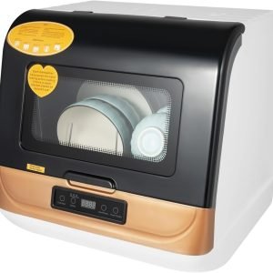 Portable Countertop Dishwasher with Detachable Water Tank, Three Intelligent Washing Modes, No Installtion Needed, 360° Rotating Spray, Mini/Small Dishwasher for RV & Apartment