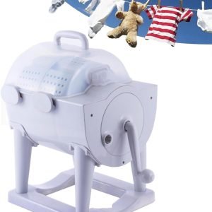 Portable Hand Crank Laundry Wringer Washing Machine, Hand-Operated Drum Washing Machine,Non-Electric Turbo Spin Dryer Washer Dehydration for Camping Apartments RV Dormitory Trip (1PC)