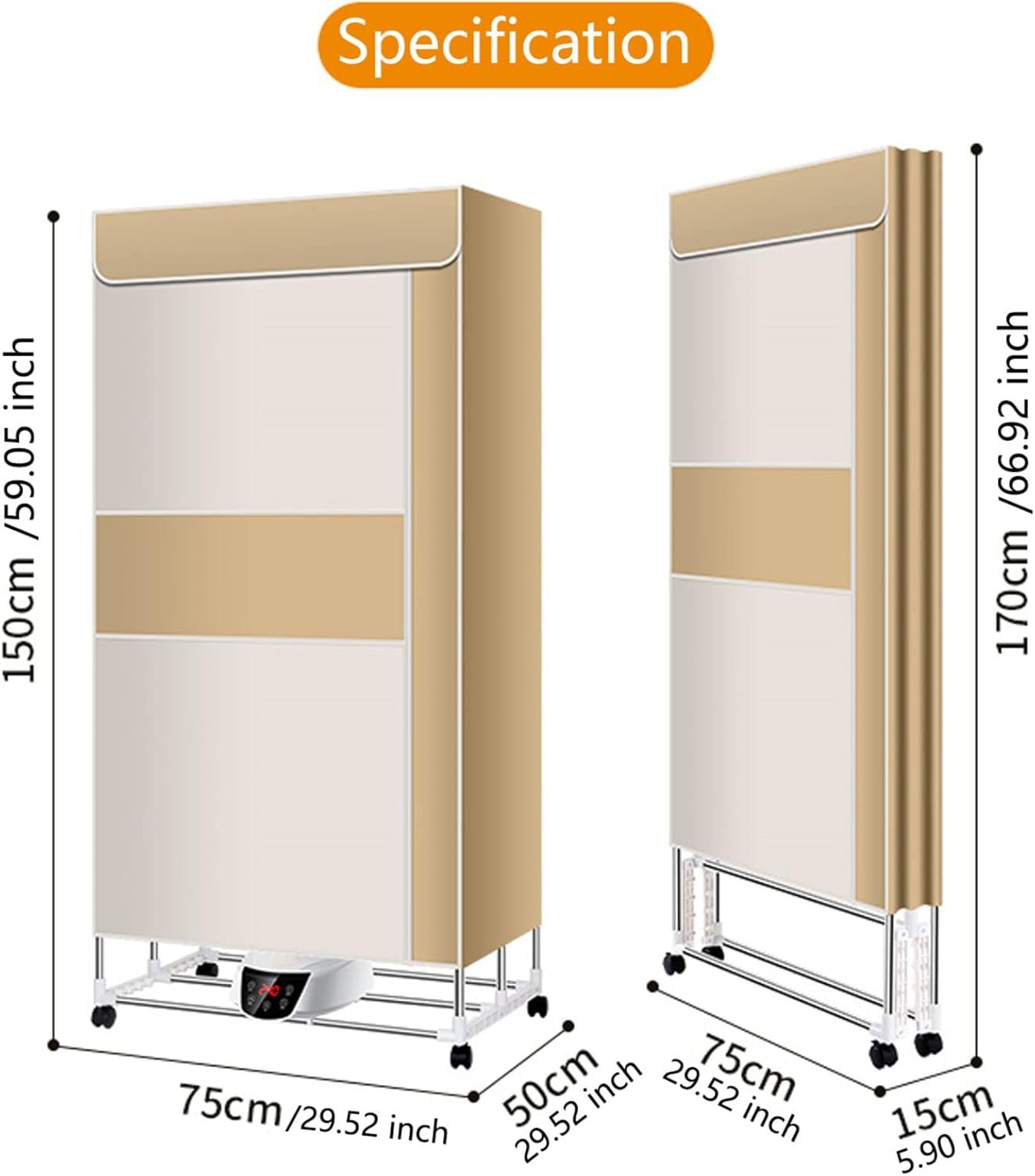 Electric Clothes Dryer, Electric Drying Rack, Fast Drying Multi-Speed Indoor Clothes Airer, Foldable Touch Screen Clothes Airer Indoor Folding Winter The New - Image 5