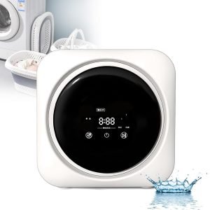110V Portable Mini Washing 170W Compact Laundry Dryers 3.5 L Front Load Stainless Steel Electric Dryers Machine with LCD Control Panel for Apartment, RVs, Dorms, Easy Control,Wall Mount