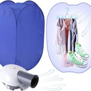 Portable Clothes Dryer Laundry Dryer Machine Electric Folding Fast Clothing Drying Heater 800W with Rack for Home Dormitory Laundry Blue
