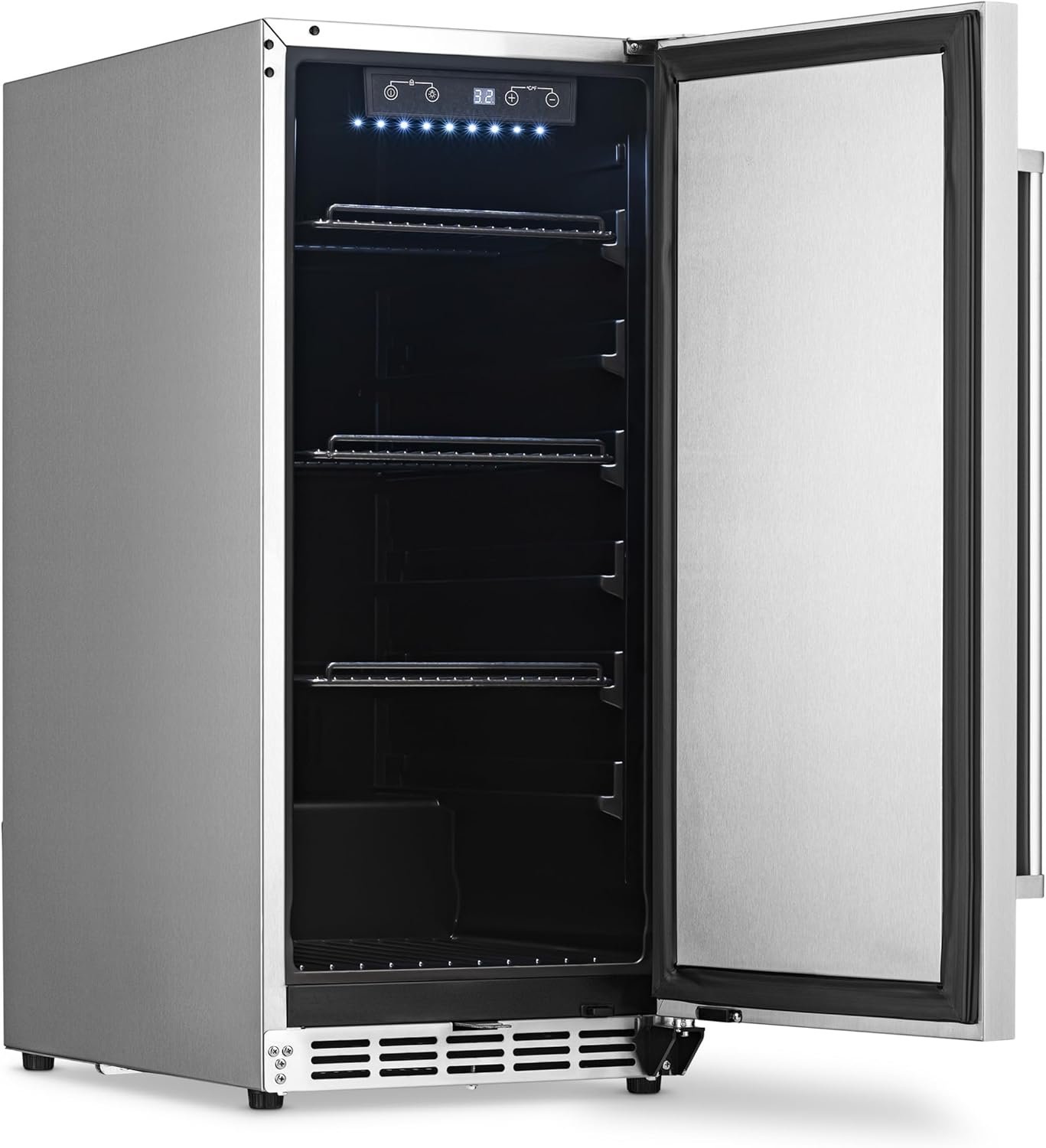 NewAir 15" Commercial Beverage Refrigerator | Weatherproof Stainless Steel Fridge | Built-In or Freestanding Outdoor Patio Fridge For Beer, Wine, Food NCR032SS00 - Image 12