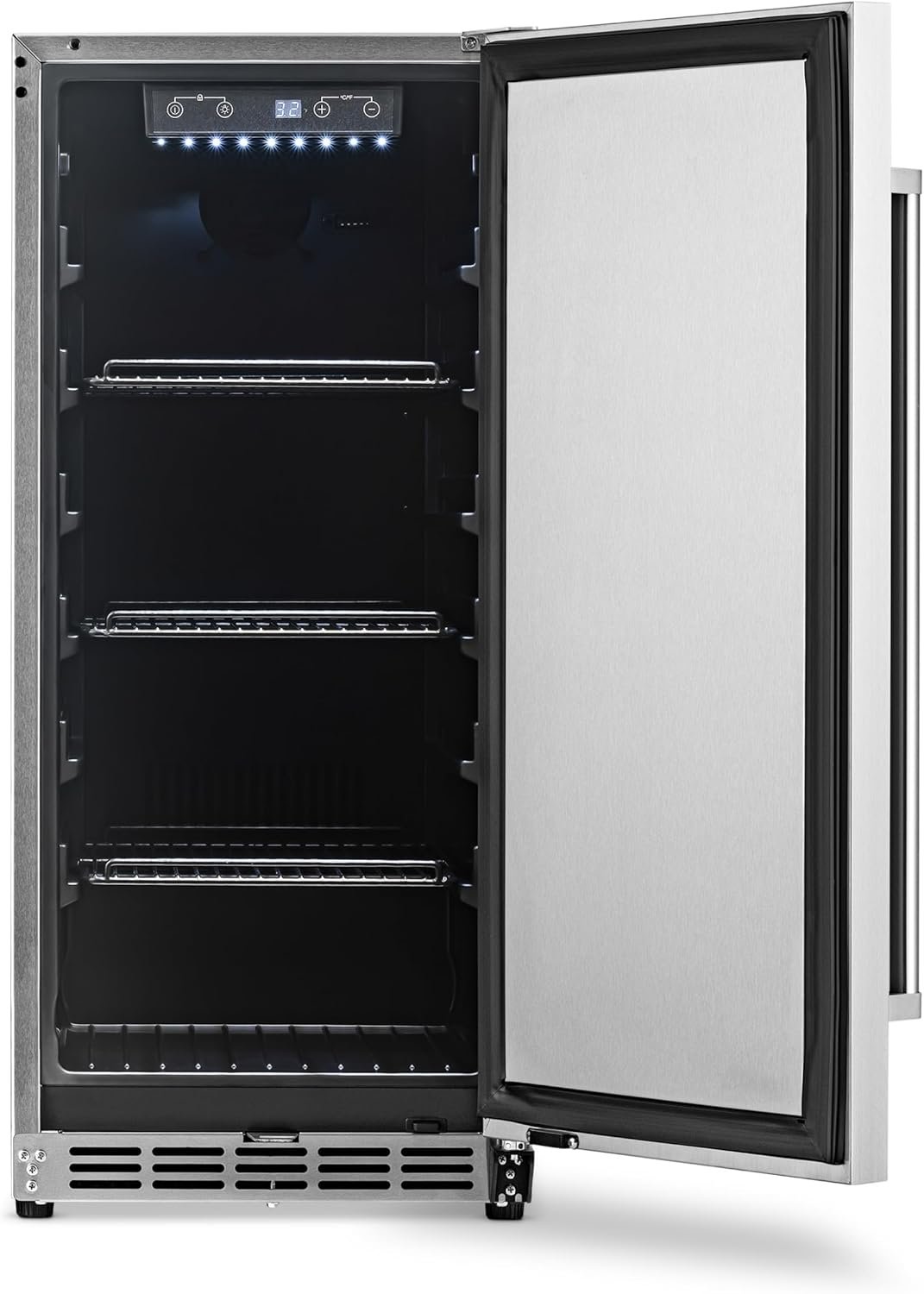 NewAir 15" Commercial Beverage Refrigerator | Weatherproof Stainless Steel Fridge | Built-In or Freestanding Outdoor Patio Fridge For Beer, Wine, Food NCR032SS00 - Image 14