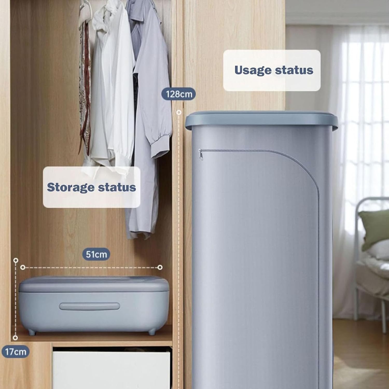 Electric Clothes Dryer - Portable Heated Clothes Airer with 360 Min Timer for Travel and Apartments - Efficient Drying Solution for Small Spaces - Image 3