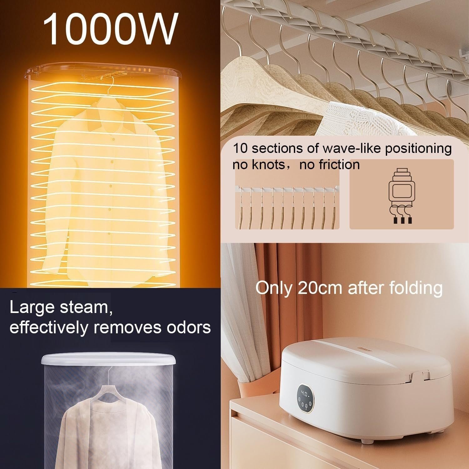 Portable Clothes Dryer - Portable Dryer,Electric Clothes Dryer, Automatic Ironing Machine,Underwear, Baby Clothes - Quick and Easy to Use Small/Compact Dryer Machine - Image 5