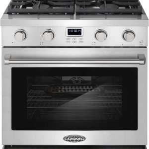 COSMO COS-GRC304KB 30 in. Lumin Collection 4.8 cu. ft Range with 4 Sealed Gas Burners and Convection Oven in Stainless Steel