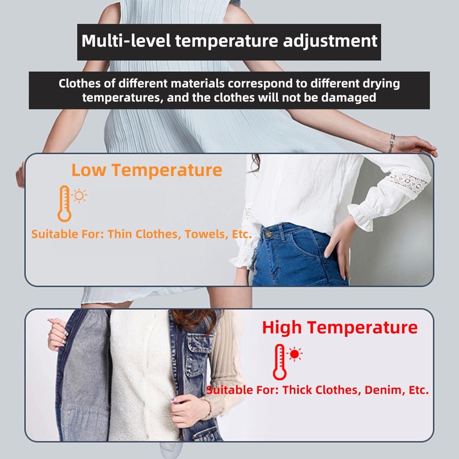 Electric Clothes Dryer, Electric Drying Rack, Fast Drying Multi-Speed Indoor Clothes Airer, Foldable Touch Screen Clothes Airer Indoor Folding Winter The New - Image 2