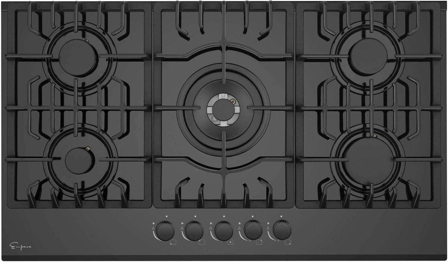 Empava 36 Inch Gas Cooktop with 5 Italy Sabaf Sealed Burners NG/LPG Convertible Tempered Glass in Black Model 2020 - Image 2