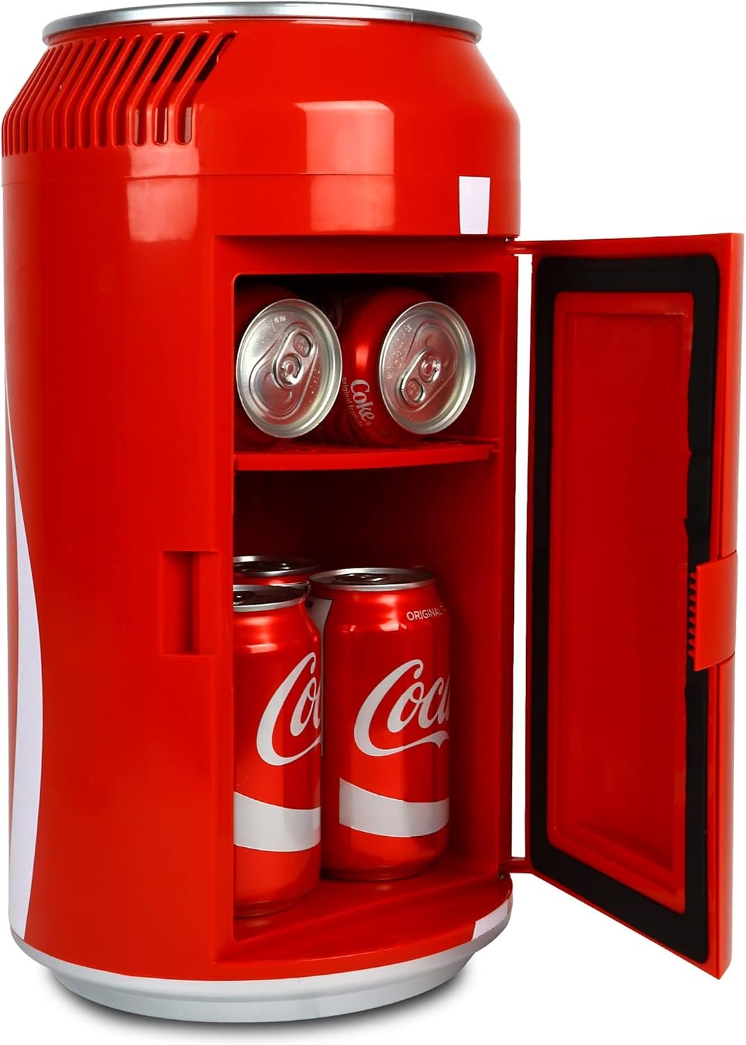 Coca Cola Mini Fridge - Refrigerator for Bedroom Skincare Office, Portable Table Top Beverage Cooler, 12V 110V Refrigerador For Drinks, Soda, Wines, Breast Milk, Use In Car, Dorm, Outdoor, Patio,8 Can - Image 2