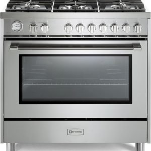 Prima Series VPRFSGG365SS 36 Inch 5.0 cu. ft. All Gas Range Oven Stove, Freestanding, Convection, 5 Sealed Burners, Stainless Steel