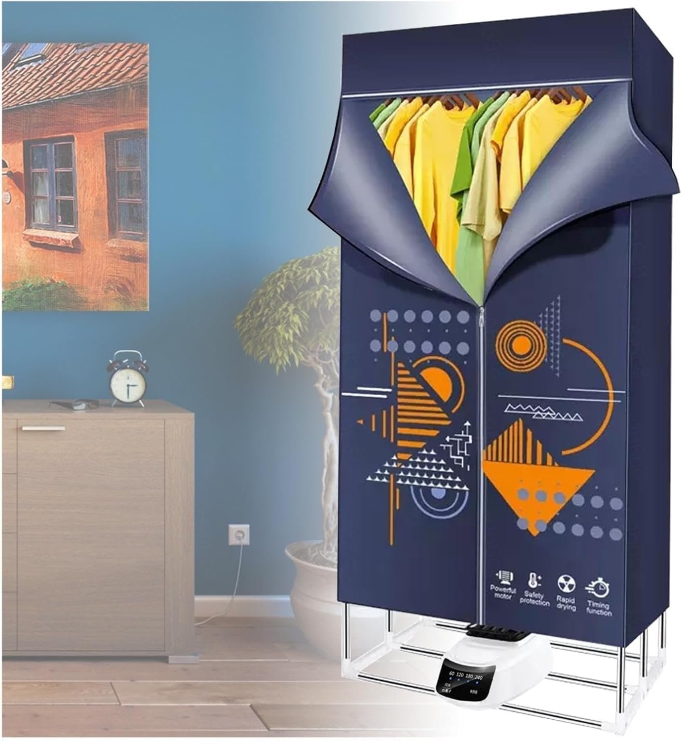 Electric dryers for Clothes, Heated Clothes Airer, Overheating Protection Intelligent Constant Temperature Clothes Airer, for Home (Color : A)