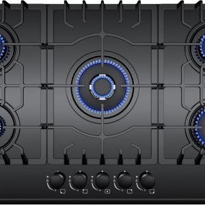 Empava 36 Inch Gas Cooktop with 5 Italy Sabaf Sealed Burners NG/LPG Convertible Tempered Glass in Black Model 2020