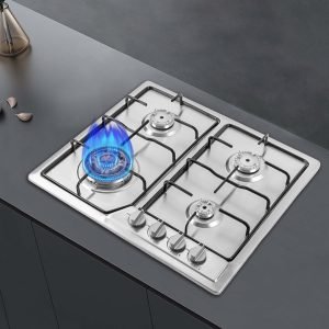 4 Burner Stove Gas,22.8″x20.47″ Built in Gas Cooktop 4 Burners Stainless Steel Stove with NG/LPG Conversion Kit Thermocouple Protection and Easy to Clean,Built-In Gas Stove